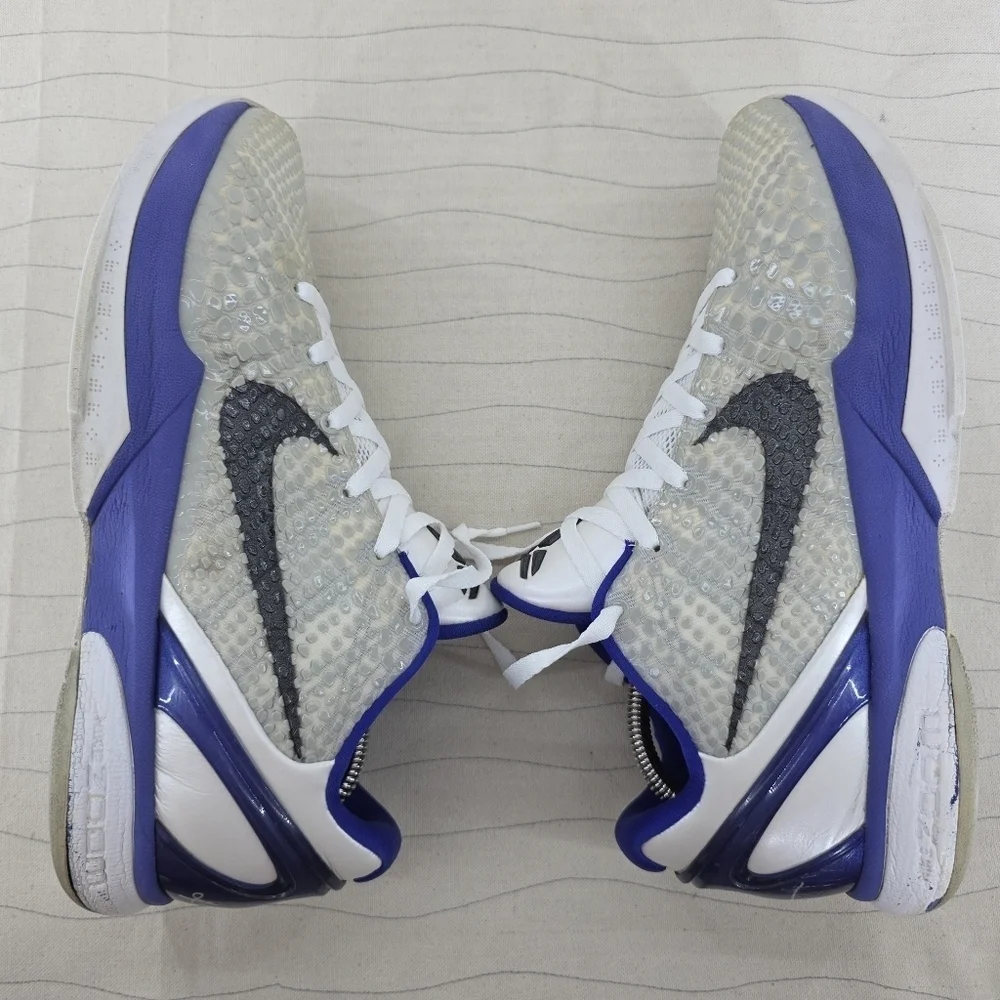 Nike Mens Kobe VI KB6 Concord Purple White Metallic Sneakers 429659-100 Size 10